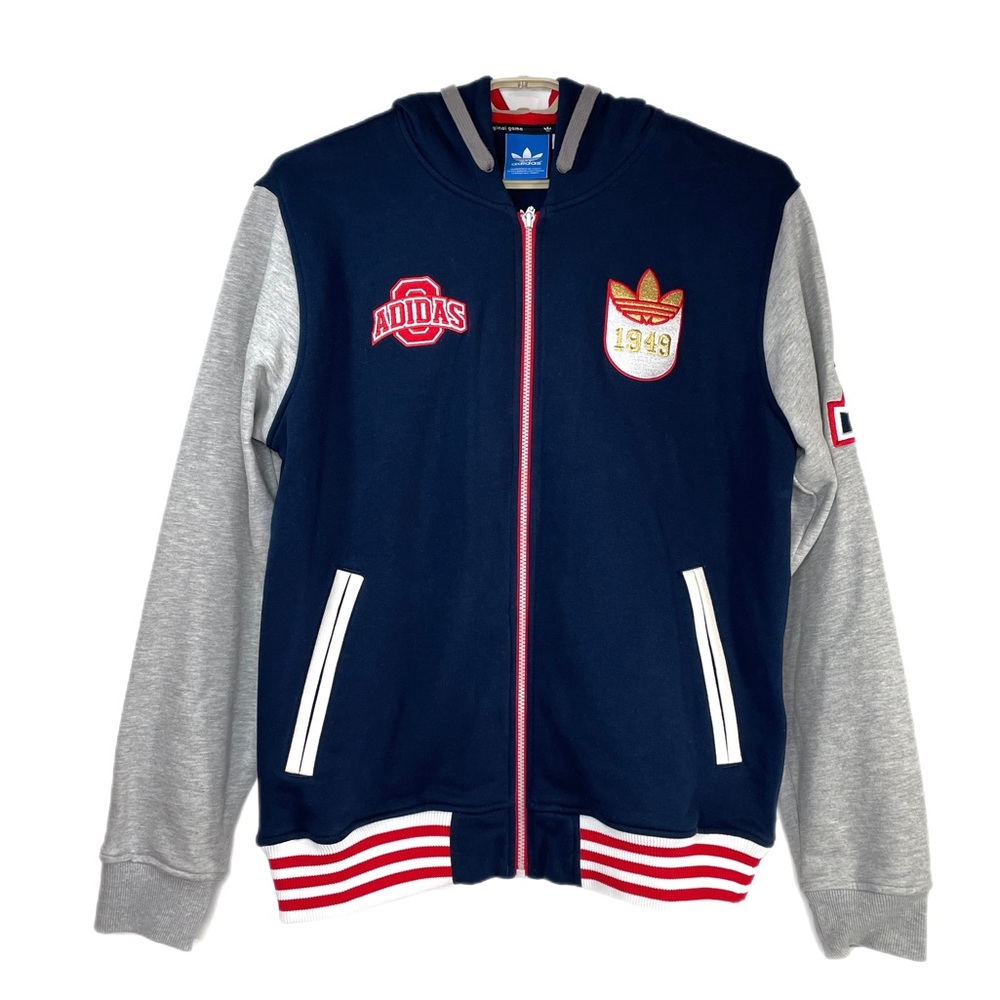 Adidas Originals Full Zip Trefoil Patchwork Hoodie Jacket